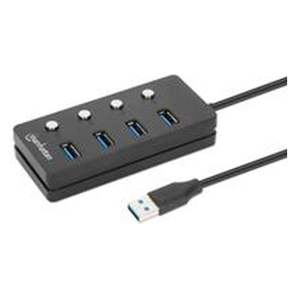 Manhattan Hub USB 3.2 4 Puertos Tipo-A con Interruptor