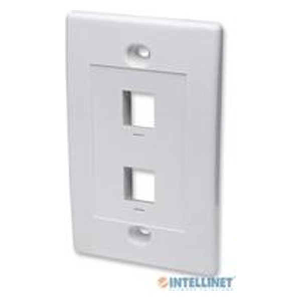 Faceplate Intellinet 163293, 2 Perforaciones, Blanco