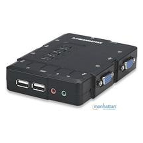 Switch KVM Manhattan 151269 Desktop USB 4 Puertos con Audio