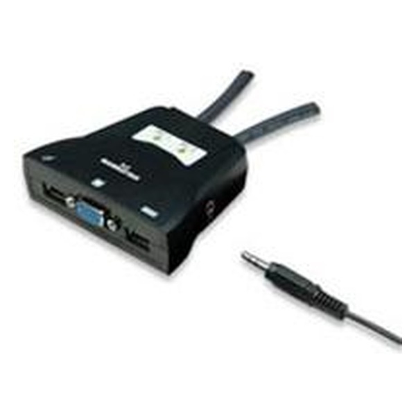MANHATTAN MUX KVM Mini USB 2:1 con Cables y Audio