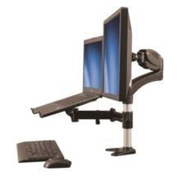 STARTECH.COM - SOPORTE PARA UN MONITOR - BRAZO PARA MONITOR Y BASE PARA LAPTOP CON AJUSTE DE ALTURA DE UN TOQUE - CON SOPORTE VESA PARA PANTALLAS DE 27 NEGRO - STARTECH.COM MOD. ARMUNONB