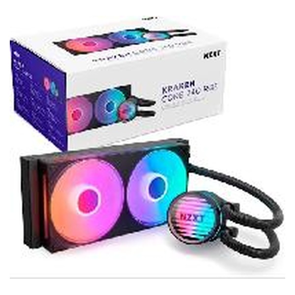 NZXT - DISIPADOR DE ENFRIAMIENTO LIQUIDO NZXT KRAKEN CORE 240MM AIO RGB CAP RGB CORE FAN BLACK