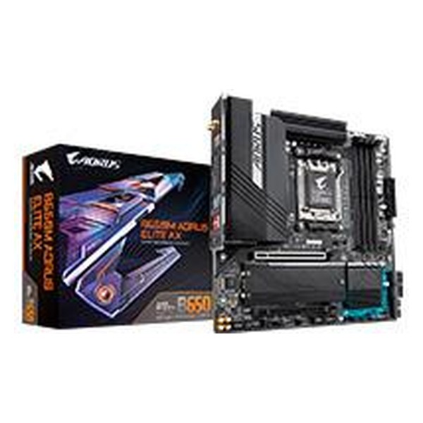 GIGABYTE - MB GIGABYTE B650M AORUS ELITE AX AMD S-AM5 DDR5 PCIE 4.0/HDMI/4XUSB 2.0/M.2/ATX/GAMA MEDIA /GAMER/RGB