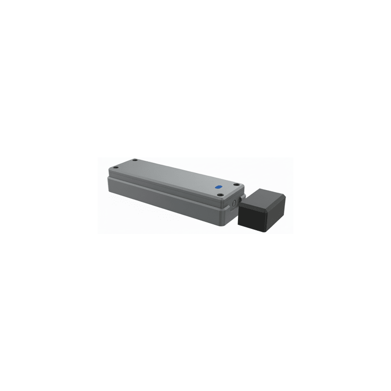 Sensor de Puerta Peatonal Inalámbrico / Tecnología Trio-Frequency Anti Interferencias / Alcance Magnético 25 mm / Batería 3.6V 2600mAh / Vida Útil 2 Años / Compatible con Puertas Seccionales y Batientes / Sensor H