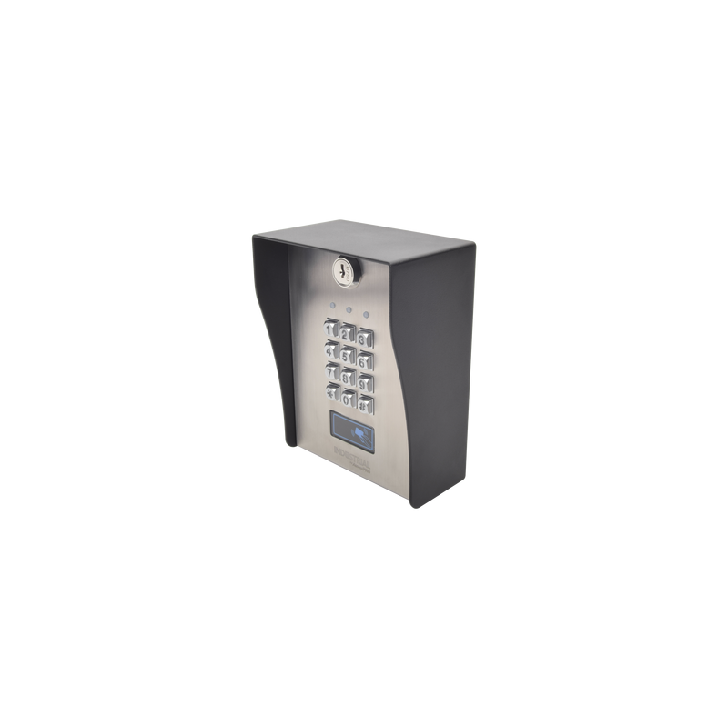 Teclado exterior/interior antivandálico, 3 relevadores, 50 códigos de visitantes, 1200 usuarios