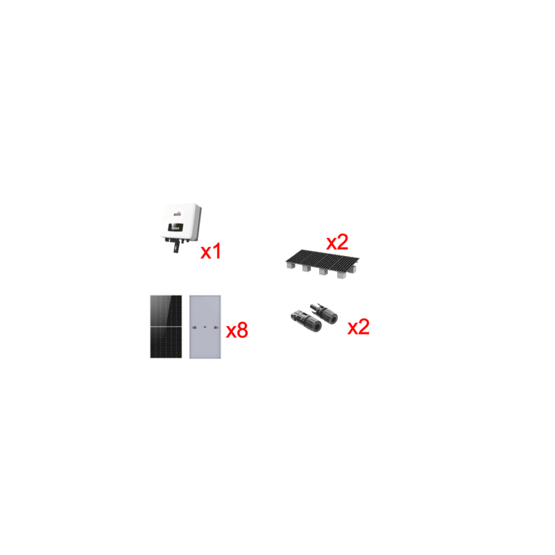 Kit Solar Interconexion 5kW 220Vca / Inversor AFORE / 8 Paneles de 640W / Montaje Incluido  