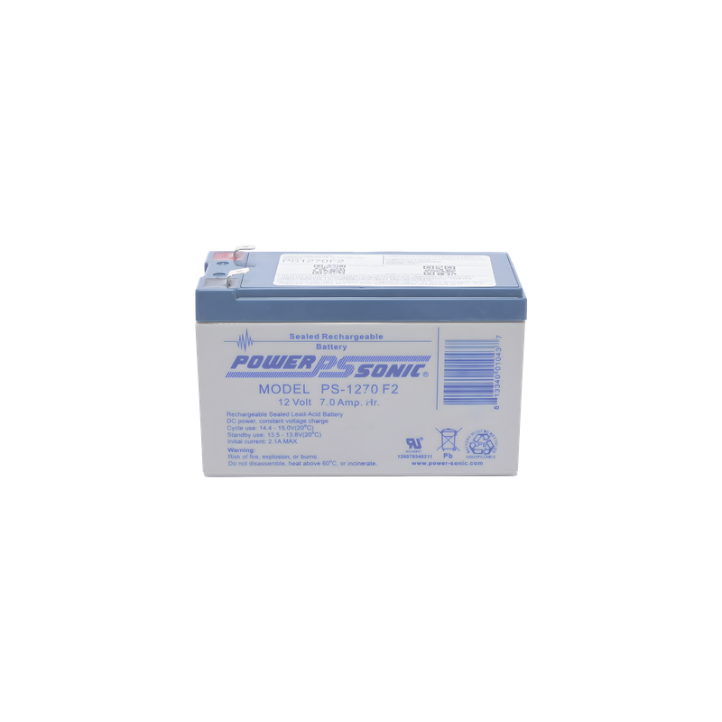 Batería de Respaldo AGM/VRLA / 12V / 7.0 Ah / Terminales F2 / 5 Años Vida Útil / Certificación UL