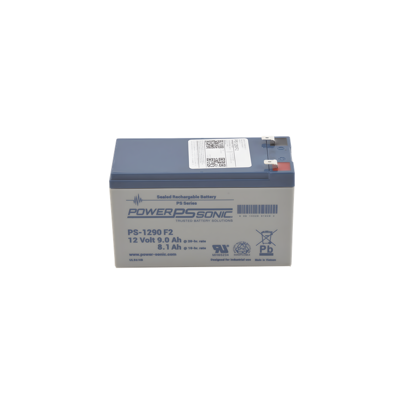 Batería de Respaldo AGM/VRLA / 12V / 9.0 Ah @20hr / Terminales F2 / Vida Útil 5 Años / Caja ABS Resistente a Impactos