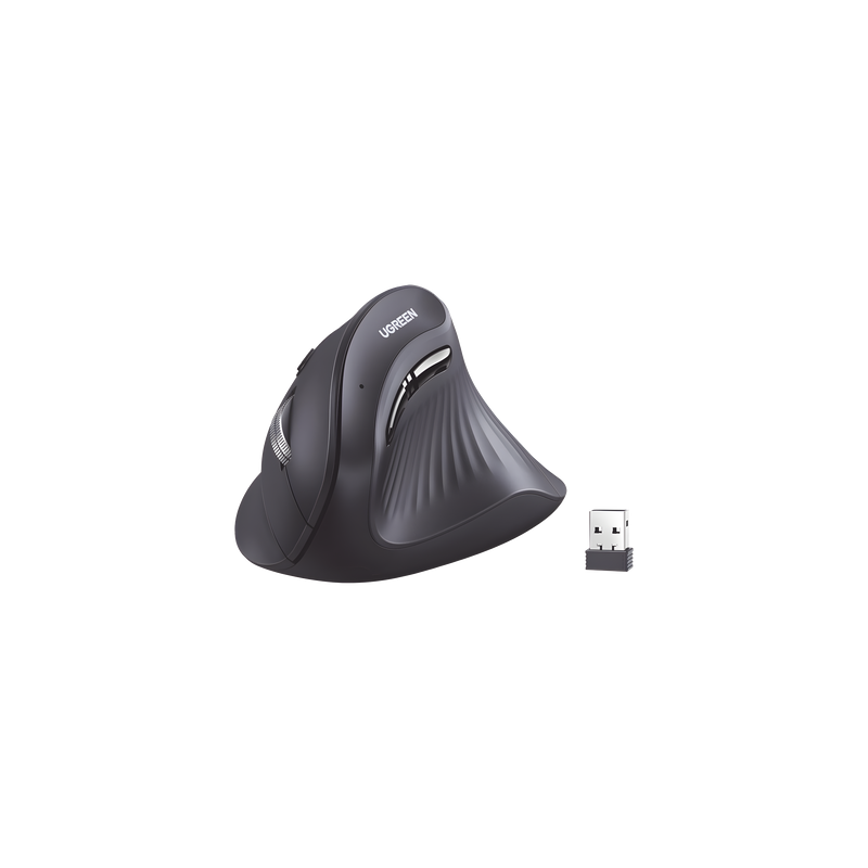 Mouse Inalámbrico Vertical / Dual 2.4G y Bluetooth / 3 Dispositivos Simultáneos / 4 Niveles DPI hasta 4000 / Alcance 10 m (32.8 ft) / 5 Botones Silenciosos