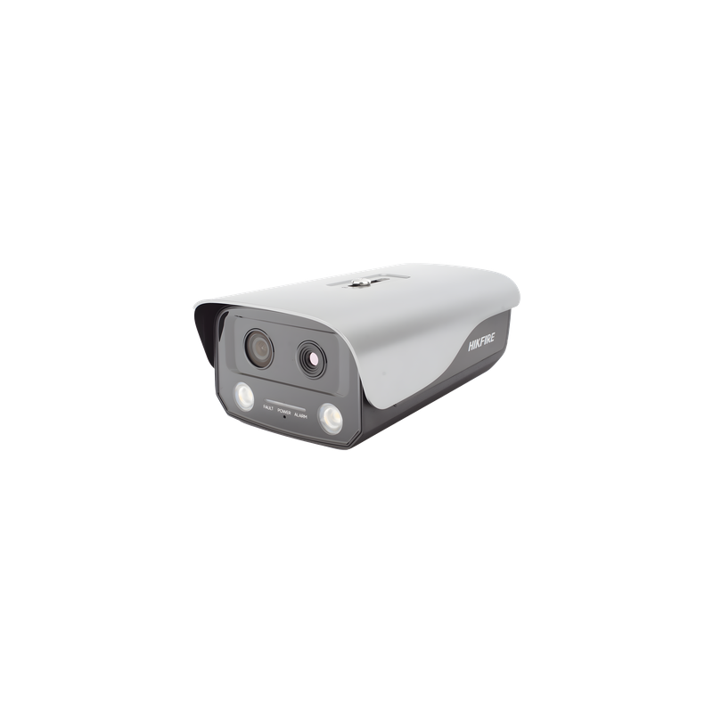 Cámara IP de Detección Térmica de Incendios / Doble Lente 4 MP Óptico + 1 MP Térmico / Rango 0 a 400 °C / Precisión ±2 °C / IP66 / WDR 120 dB