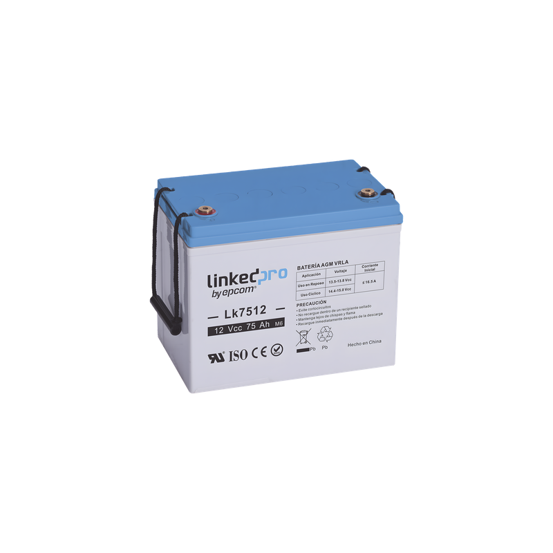 Batería de Respaldo AGM-VRLA / 12 V / 75 Ah / Terminales T3 / UL Certificada / Libre de Mantenimiento