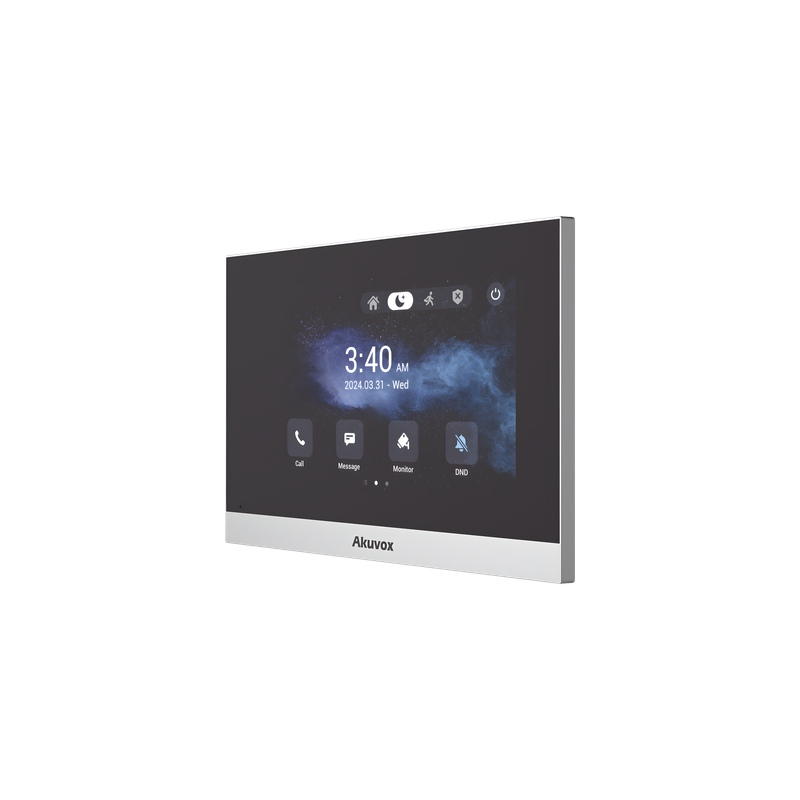 Monitor IP Android / Pantalla Táctil LCD 7" / Wi-Fi / Bluetooth / PoE / SIP / 8 Entradas de Alarma / 1 Salida de Relé / Gestión en la Nube
