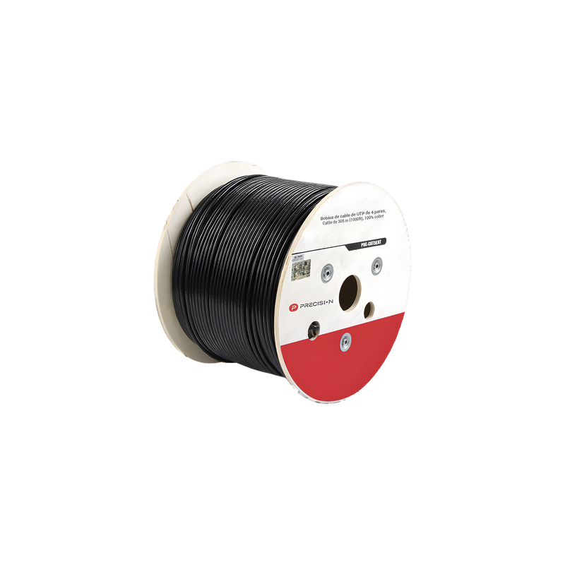 Cable UTP Cat5e / 4 Pares / 24 AWG / 305 m (1000 pies) / 100% Cobre / LDPE UV / Gel Relleno / Exterior