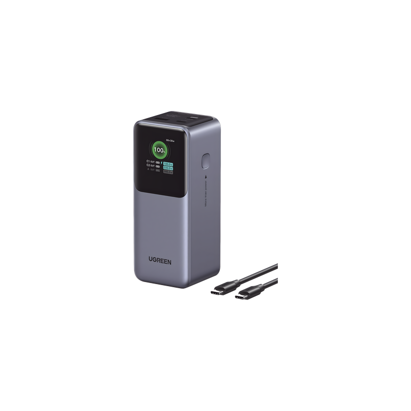 Power Bank / 20000mAh / 130W Max / 3 Salidas / PD 3.0 / QC3.0 / Pantalla TFT / Carcasa Ignífuga