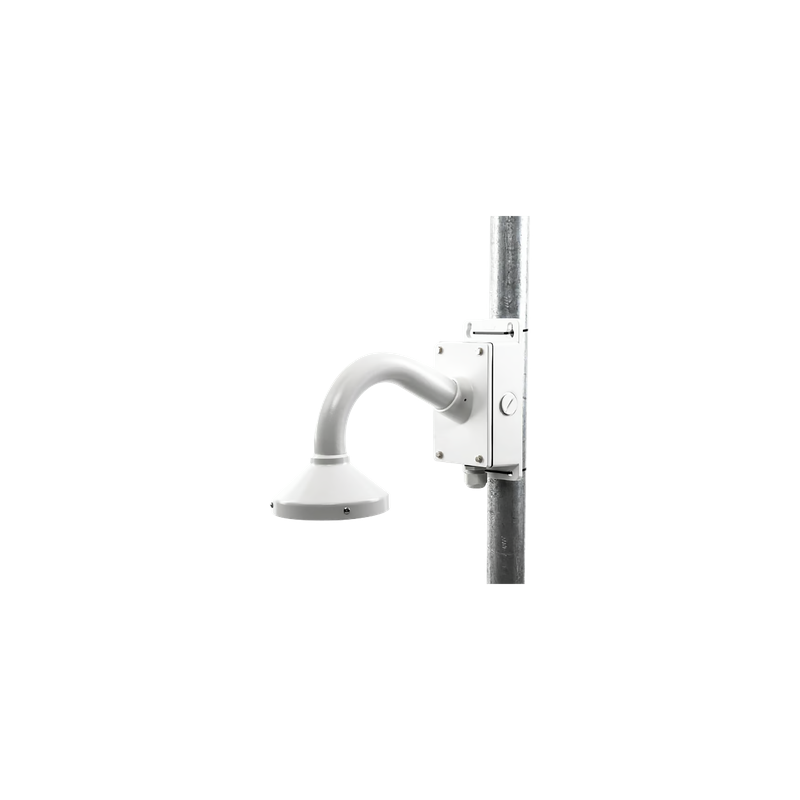 Montaje Universal de Pared / Cuello de Ganso Anti-Retorno / Caja de Conexiones Exterior / Carga 4.5 kg / Aluminio Blanco