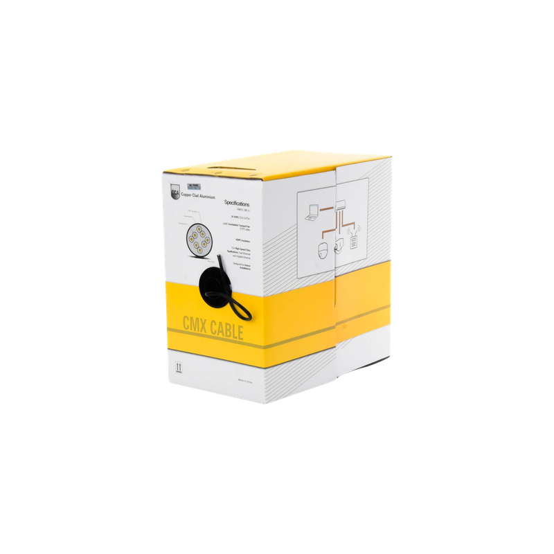 Bobina de Cable / Cat5e UTP / 305 m (1000 ft) / CCA / 24 AWG / 100 MHz / Interior / Negro