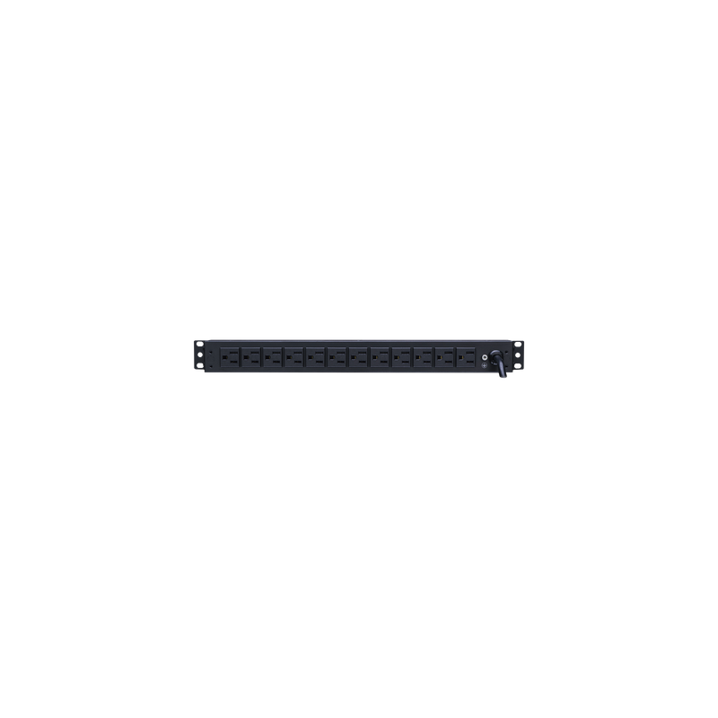 PDU Básico Rack / 12 Tomas NEMA 5-15R Traseras / 15 Amp / 120 Vca / 1UR / Cable 4.5 m (14.8 ft)
