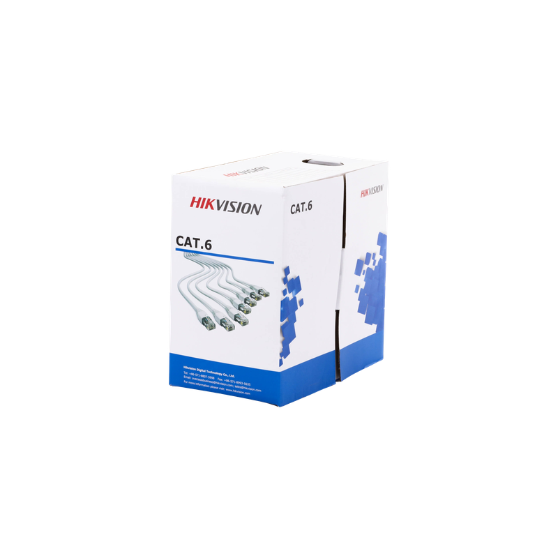 Bobina Cable Cat 6 305m Cobre HIKVISION Blanco