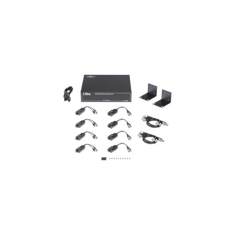 Transceptor Activo / 8 Canales / Video + PoC / UTP Cat 5e/6 / 150 m (492.1 ft) en 4K / 200 m (656.2 ft) en 5 MP / 36 Vcc a 12 Vcc / Rack 19"