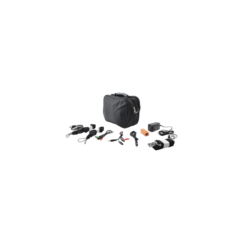 Kit de Accesorios para Probador de Video / Maleta y Cinturón / Cable BNC 30 cm / Fuente 12VDC 2A / Soporte RS485 / Puntas Multímetro / Audio 3.5mm
