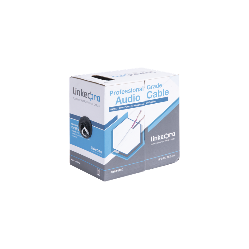 Cable para Bocina / 2x18 AWG / Bobina 152 m (500 ft) / Conductor de Cobre / Blanco