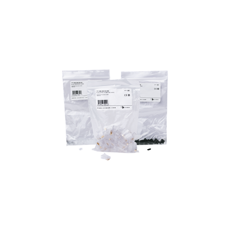 Plug RJ45 Cat6 UTP 23-26 AWG 50µ Siemon Bolsa 50 pzas