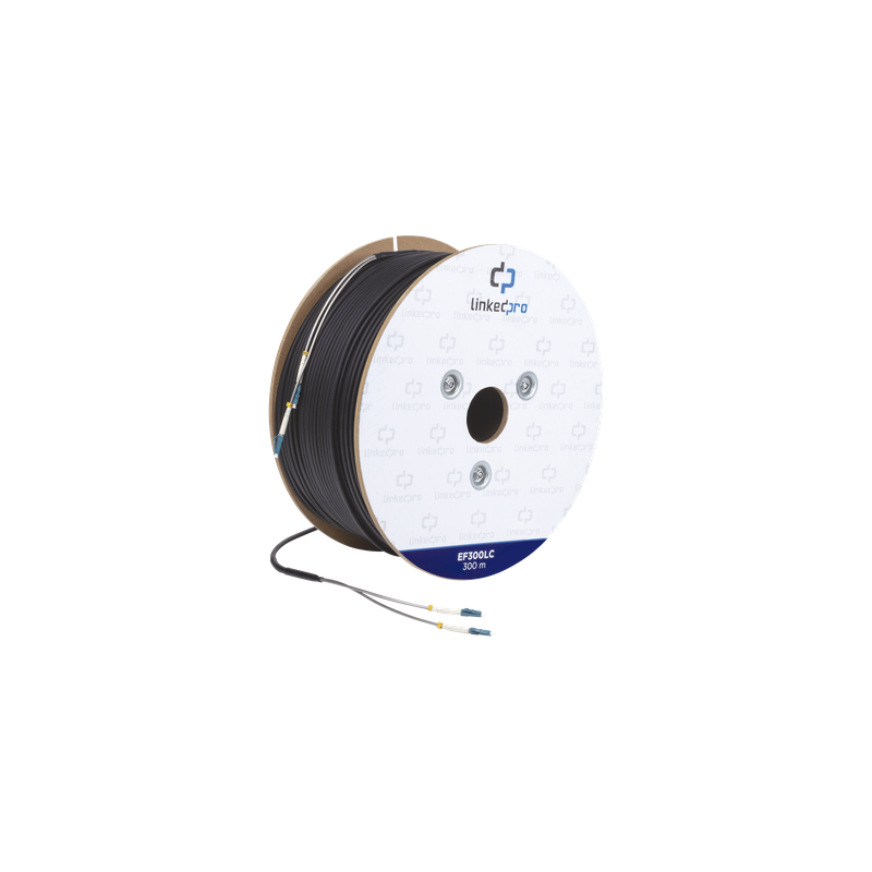 Carrete Fibra Óptica Monomodo LC-LC 300m Kevlar LINKEDPRO