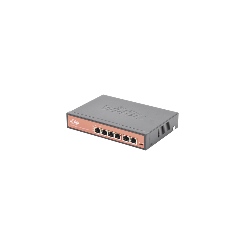 Switch PoE WI-TEK No Administrable 4P 10/100Mbps Largo Alcan