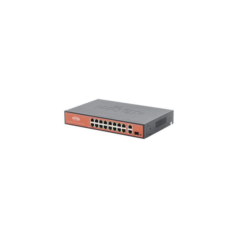 Switch PoE Largo Alcance 16+2+1 Puertos 200W WI-TEK