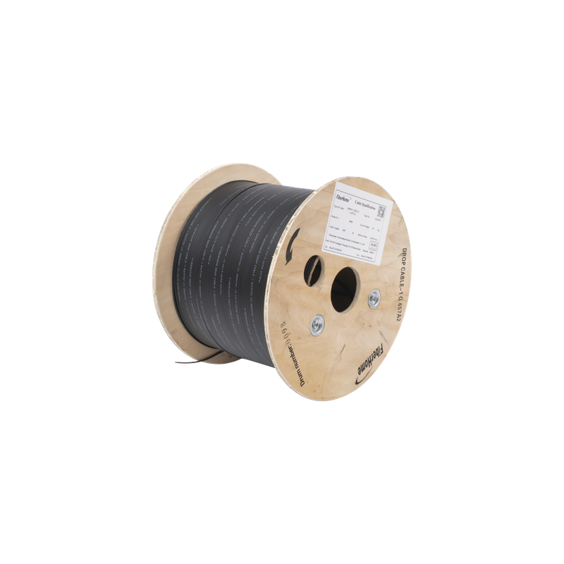 Cable Drop / Fibra Óptica G.657A2 / 1 Hilo Unifibra / LSZH / 1 km / 2.0x3.0 mm / -20°C a +60°C