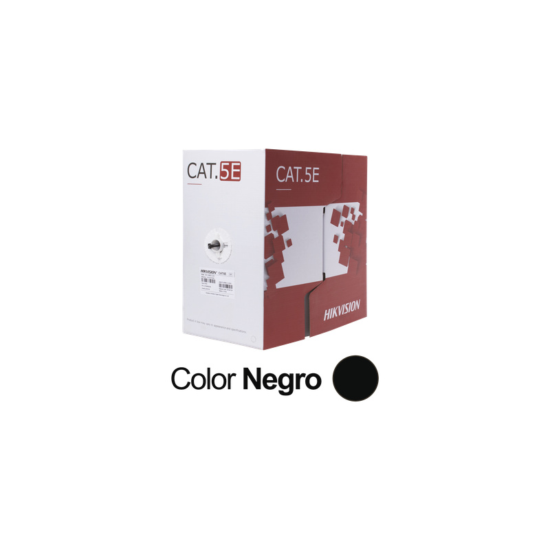 Bobina de Cable UTP / Cat 5E / 24 AWG / 305 m (1000 pies) / PE Exterior / 100% Cobre / 100 MHz / PoE