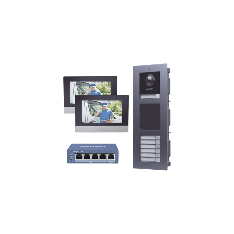 Kit Videoportero IP Hikvision 7 Departamentos
