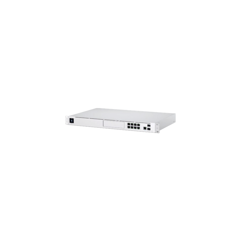Gateway UniFi / 8 Puertos Gigabit / 2 Puertos 10G SFP+ / Rack 1U / NVR con Bahía HDD / IDS-IPS 3.5 Gbps