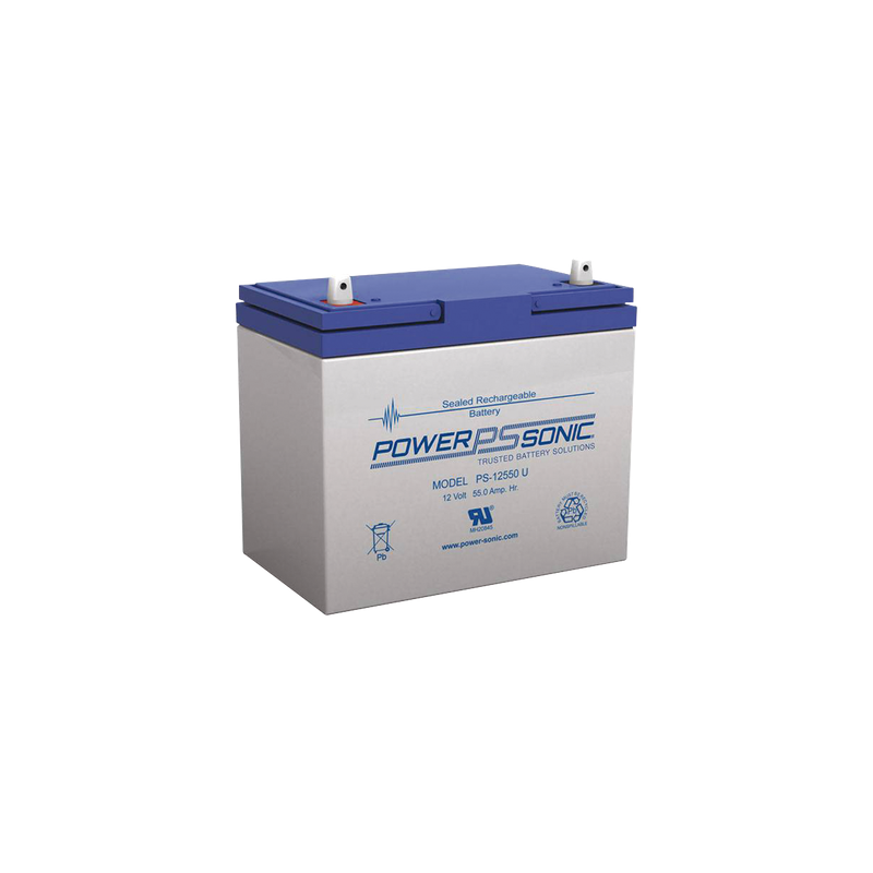 Batería AGM/VRLA / 12V / 55Ah @20hr / Terminales U / 5 Años Vida Útil / UL / Sin Mantenimiento