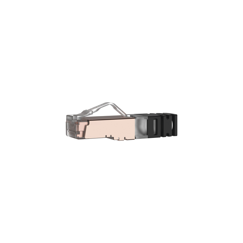 Plug RJ45 Blindado / Cat6A / 8P8C / 23-24 AWG / 50 µm Oro / 100 Piezas