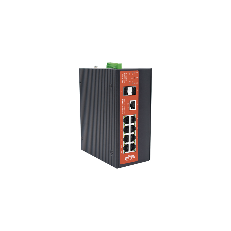 Switch Industrial WI-TEK Gigabit PoE bt/af/at 240W 2 SFP