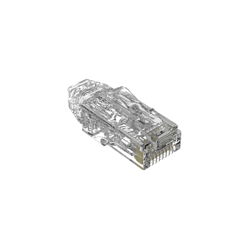 Plug RJ45 / Cat6A / 28 AWG / 50µ Oro / 2500 Ciclos / 3.5-4.8 mm / UL94 V0 / Paquete 100 pzas