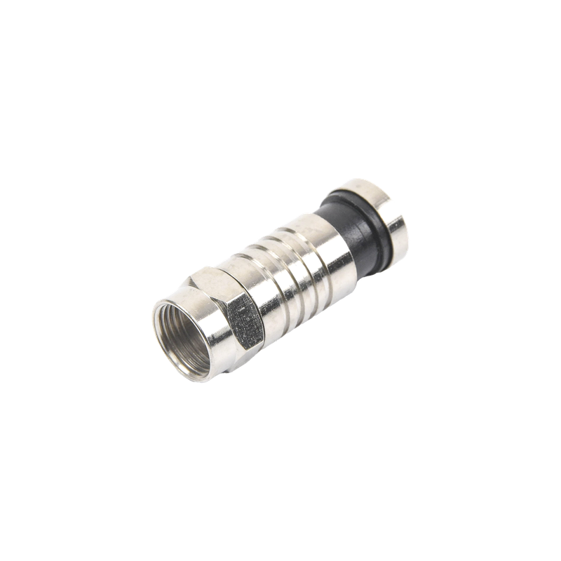 Conector F Macho Compresión RG-59 Bronce Niquelado Epcom