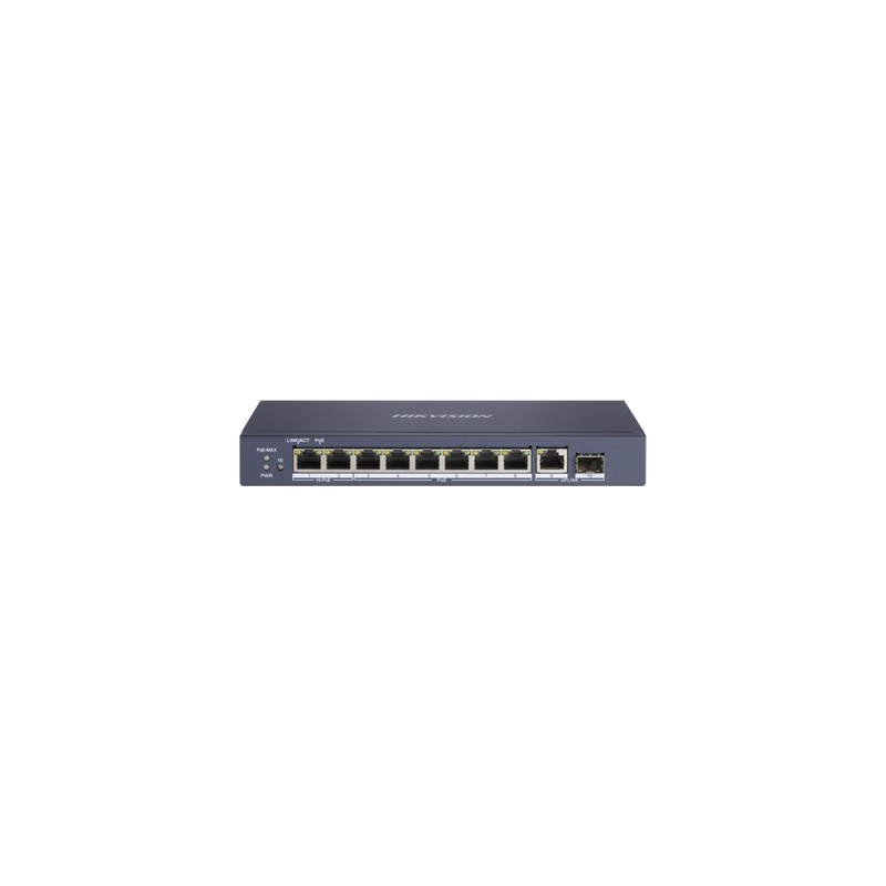 Switch PoE+ / 7 Puertos Gigabit 802.3af/at 30W / 2 Puertos Hi-PoE 90W / 1 Puerto Uplink Gigabit / 1 Puerto SFP / Modo Extendido 300 m (984 pies) / 110 W Total
