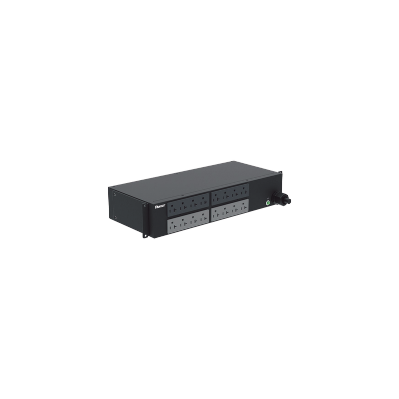 PDU Básico para Rack / 16 Salidas NEMA 5-20R / Entrada NEMA L5-30P / 30 A / 120 Vca / Horizontal 2U / Cable 3 m (9.8 ft)