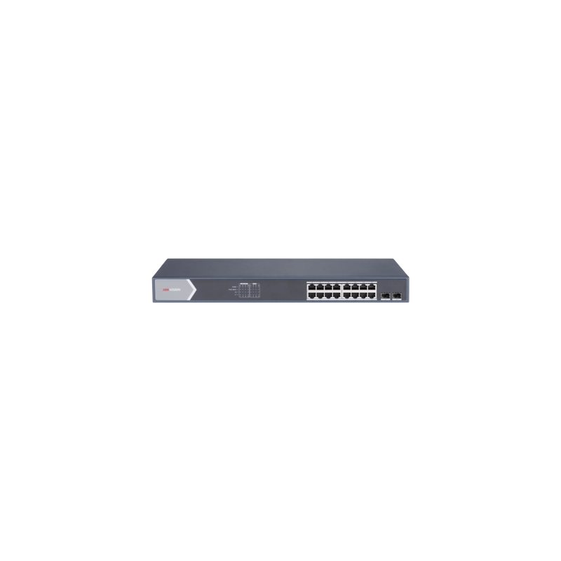 Switch PoE+ Administrable / 16 Puertos Gigabit / 2 Puertos SFP / Alcance Extendido 300 m (984.3 ft) / 225 W / Gestión Web y Nube