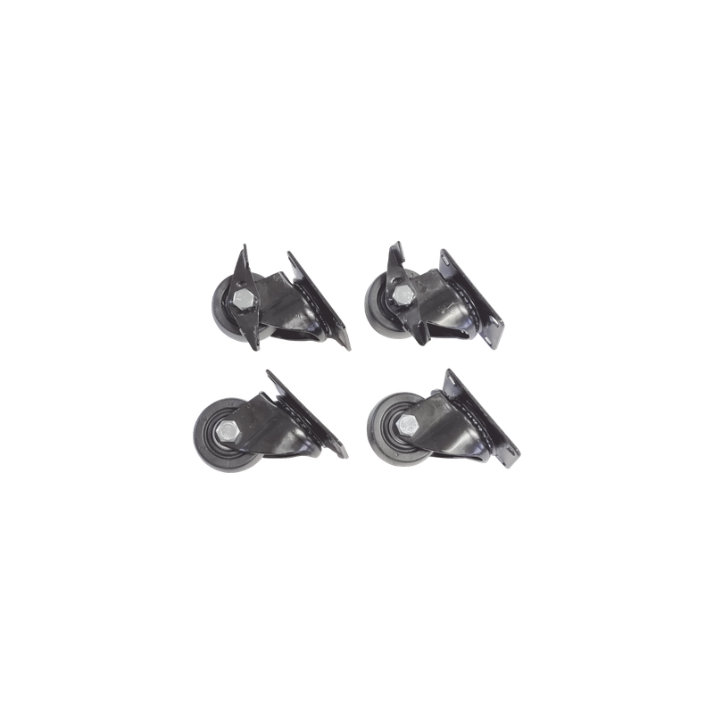 Juego de Ruedas para Gabinete / 4 Unidades / 2 con Freno y 2 Libres / Terminación Acero Inoxidable / Compatible Gabinetes R2