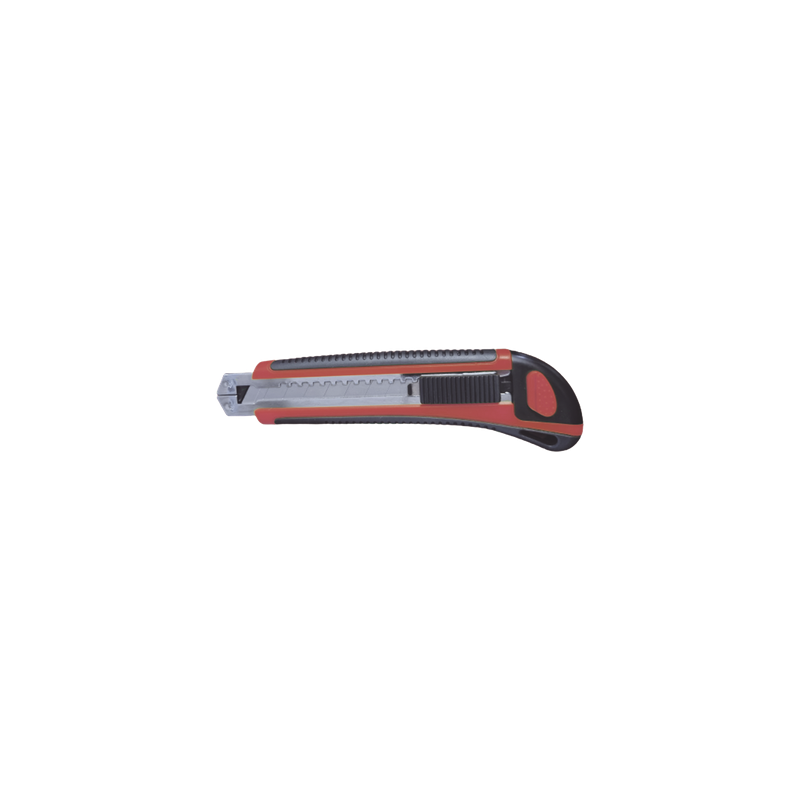 Navaja 18mm Bloqueo Automático Guía Metálica Mango ABS+TPR