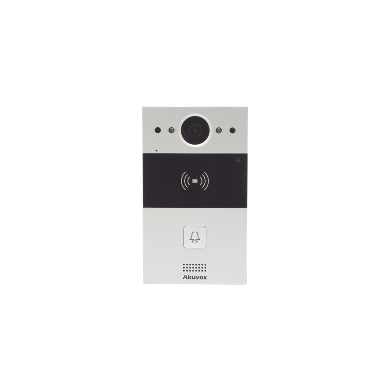 Videoportero IP / 1 Botón / Cámara 2 Megapixel / 110° / Lector MIFARE y PROX EM / SIP / ONVIF / IP65 / PoE / Control 2 Puertas / Cloud