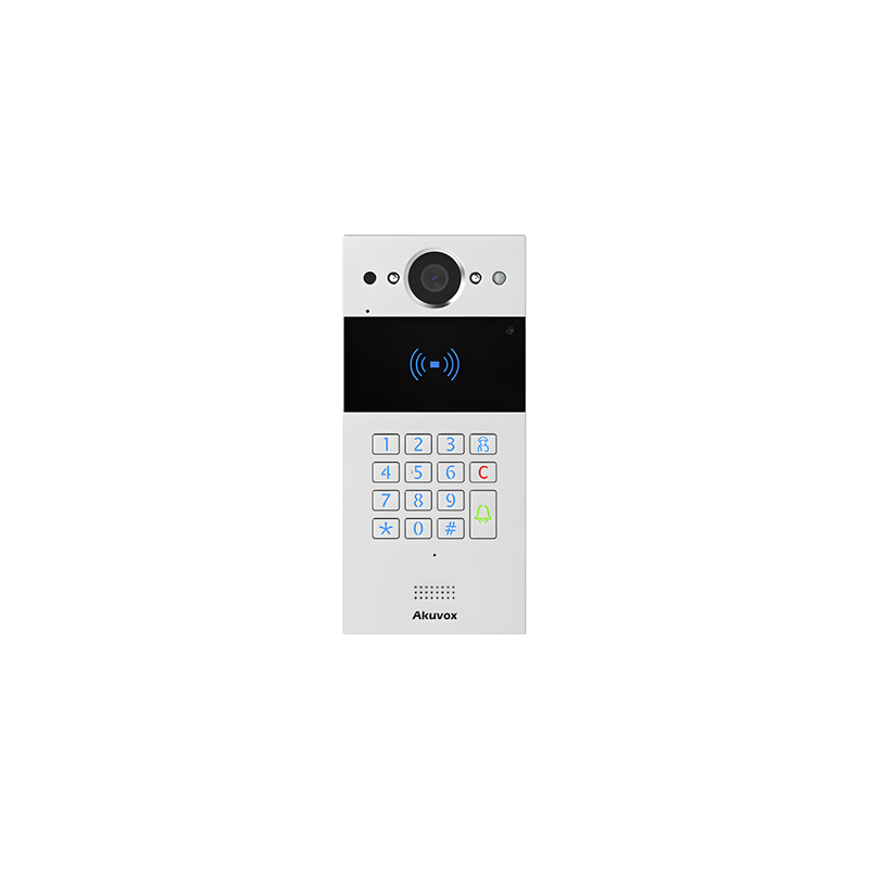 Videoportero IP SIP / 2 Megapixel / Teclado y Lector NFC+RFID 125 kHz / Control de 2 Puertas / PoE / IP65 / Notificación App y Llamada Telefónica / PIN Temporal