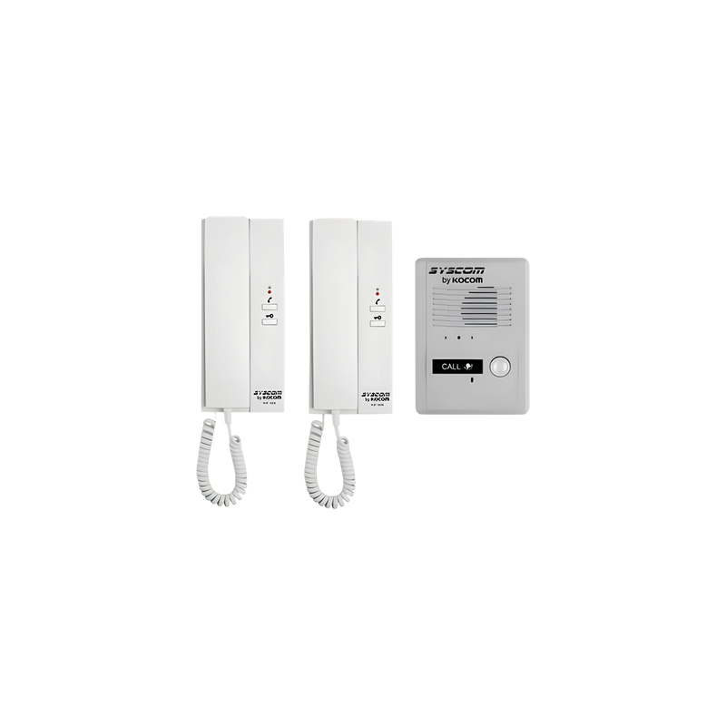Kit de Audio Portero / 2 Auriculares / Frente de Calle Metálico / Montaje Pared o Escritorio / 0.5W-3.3W