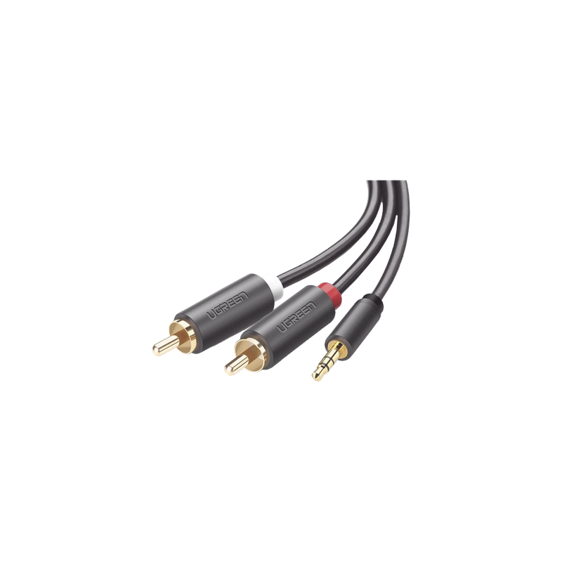 Cable de Audio / 3.5mm Macho a 2 RCA Macho / 3 m (9.84 pies) / Blindaje Múltiple / Conectores Chapados en Oro / TPE Ecológico