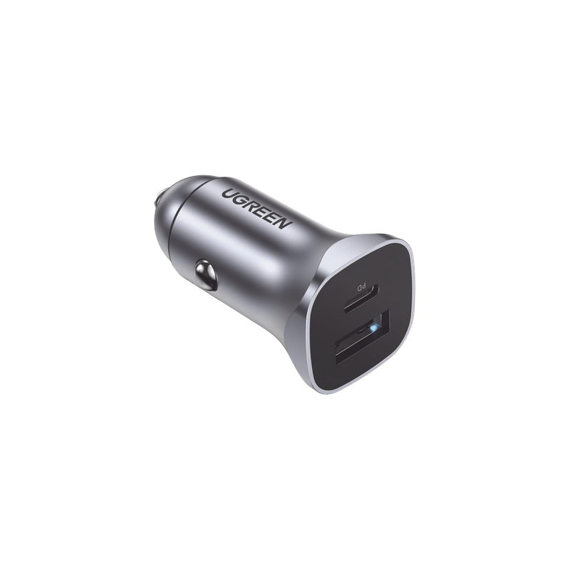 Cargador de Auto 24W UGREEN USB-A USB-C PD QC3.0