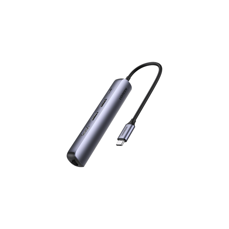 Docking Station USB-C / 5 en 1 / HDMI 4K@60Hz / 2 USB-A 3.1 5 Gbps / RJ45 Gigabit / PD 100W / Aluminio