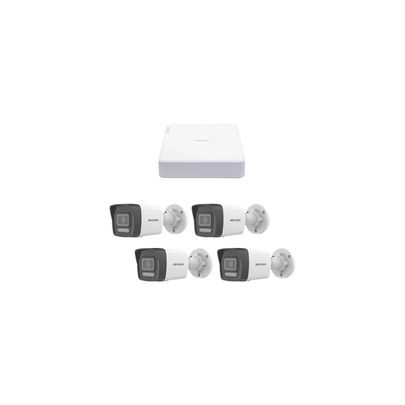 Kit de Videovigilancia IP / 2 Megapixel / NVR 4 Canales PoE / 4 Cámaras Bala / ColorVu Lite / Audio Integrado